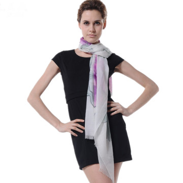 flower hand painted cashmere shawl