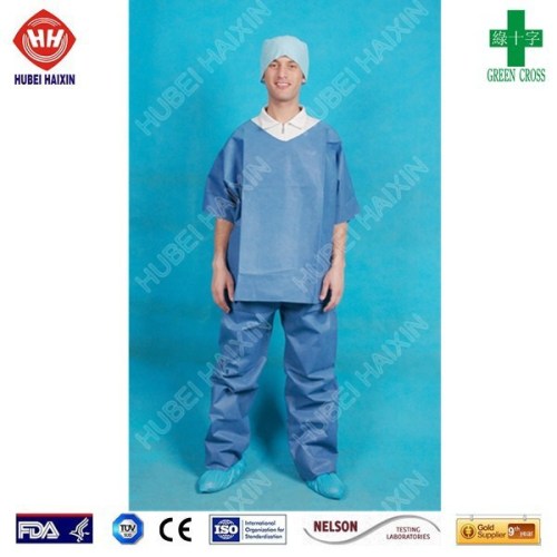 Disposable sms scrub shirt and pants