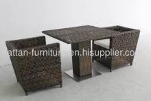 Restaurant Furniture Pe Wicker Dining Furniture Square Table And Chair Flower Weaving?