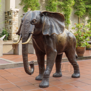 Handmade Best Quality bronze grass lawn decor elephant sculpture
