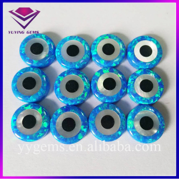 Ocean Blue Lab Created Opal Beads Evil Eye Opal Loose Gemstone for Bracelet