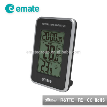 Emate Wireless Thermometer( In & Out Temperature, Time Display)