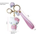 Chaveiro dos desenhos animados Hello Kitty Womens Bolse Charms