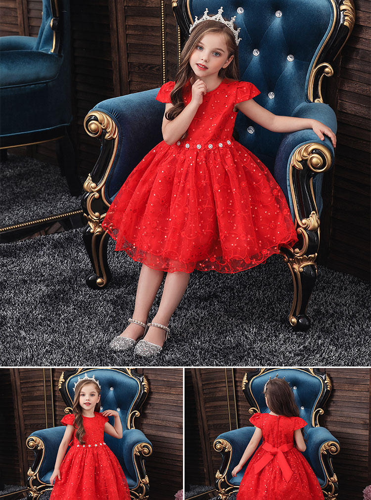 Children's Clothing Spring And Summer Models Flower Girls Dress Children's Lace Princess Dress Mesh Dress