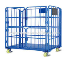 Folding wire roll cage trolley/storage handling cart cage