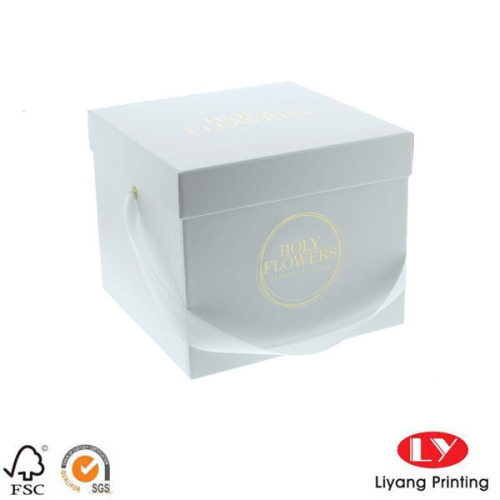 Gift Paper Box Packaging with Ribbon Handle