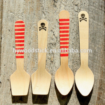 Food Grade Eco-friendly Mini Disposable Natural Wooden Honey Spoons