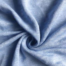 Blue linen natural fiber single jersey