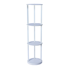 Elegant White Oval Light Shelf with Wooden Base