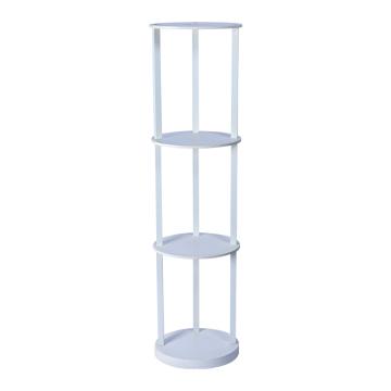 Elegant White Oval Light Shelf with Wooden Base