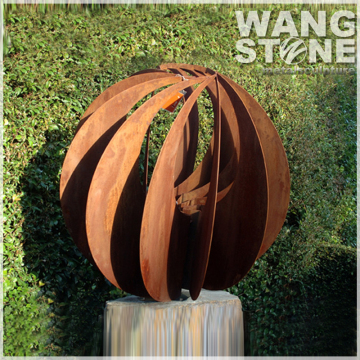 Hollow Ball Corten Steel Garden Modern Sculpture