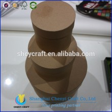 brown craft paper hat boxes round set
