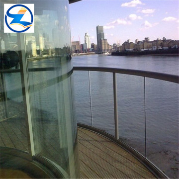 Curved tempered laminated glass bent double toughened glass