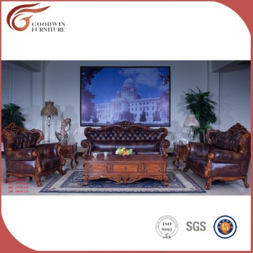 pure leather living room sofa set, luxury french sofa set