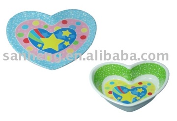 heart shape melamine plate