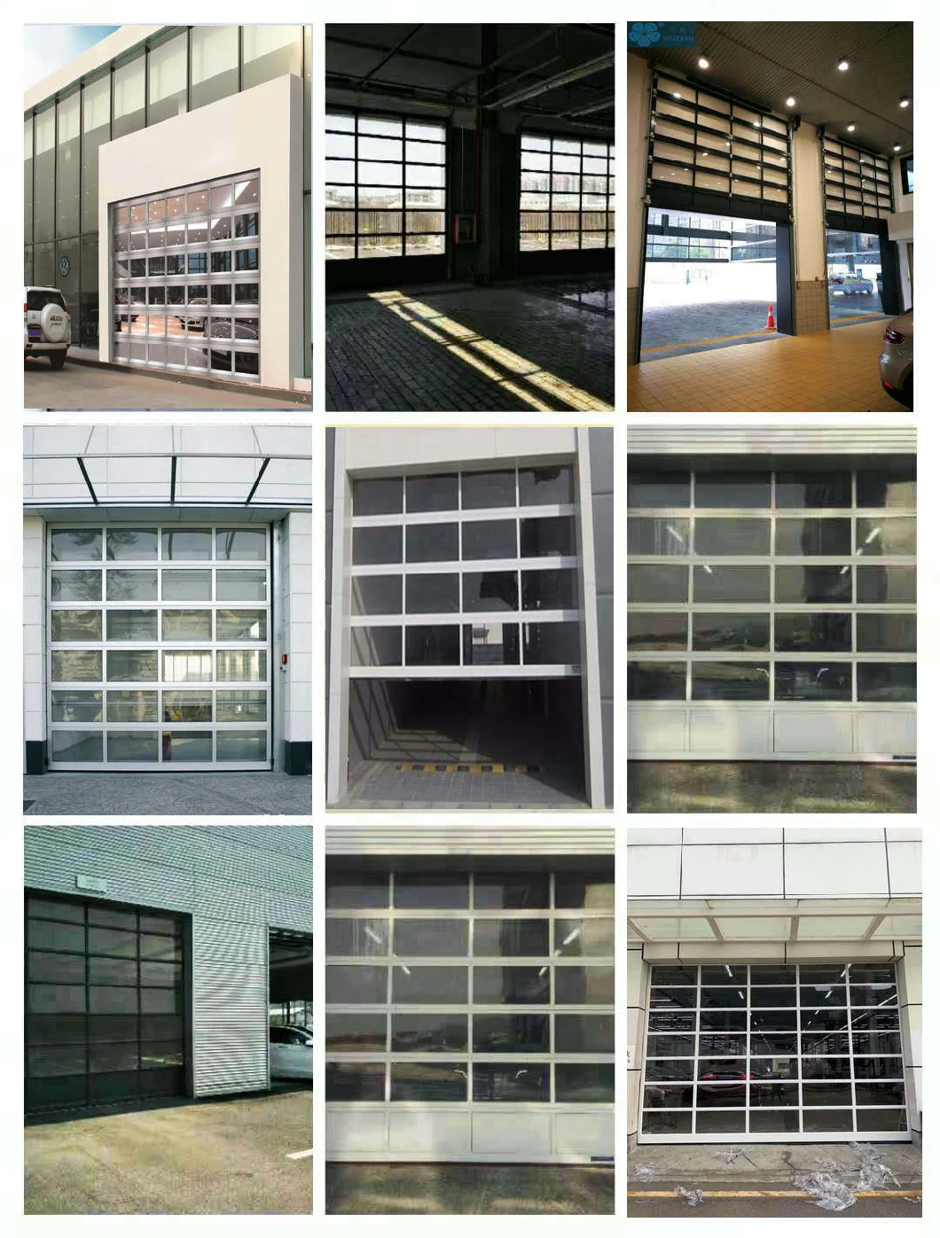 0.326 - 0.476mm Panel 3m Rail Transparent Polycarbonate Glass Panel Overhead Garage Doors
