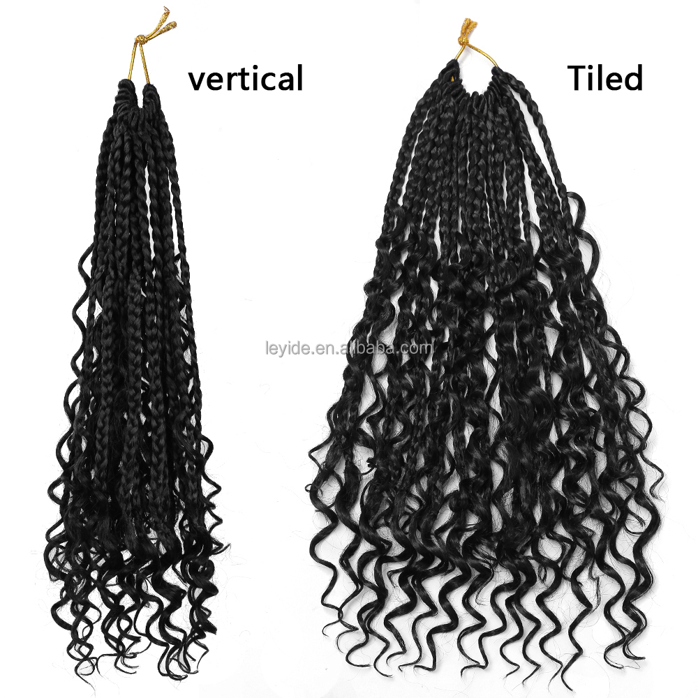 Alileader Knotless Goddess Locs Wavy Crochet Braid Hair Boho Messy