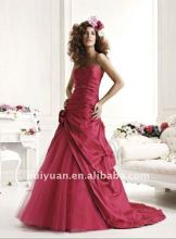 Red A-line taffeta girls pageant dresses