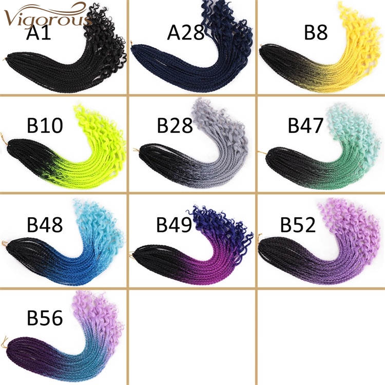 Vigorous 24 Inches11Color Ombre Braiding Hair Faux Locs Crochet Braids Soft Natural Soft Synthetic Hair Extension Goddess Locks