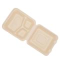 3 Compartments Degradable Disposable Packaging Bagasse Takeaway Bento Lunch Box Food Container