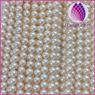 Natural white 5-6mm round freshwater pearls