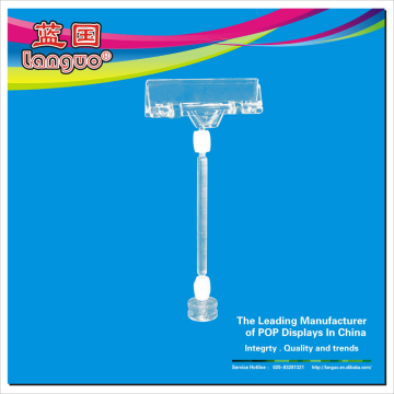 transparent supermarket POP display clip with magnetic base