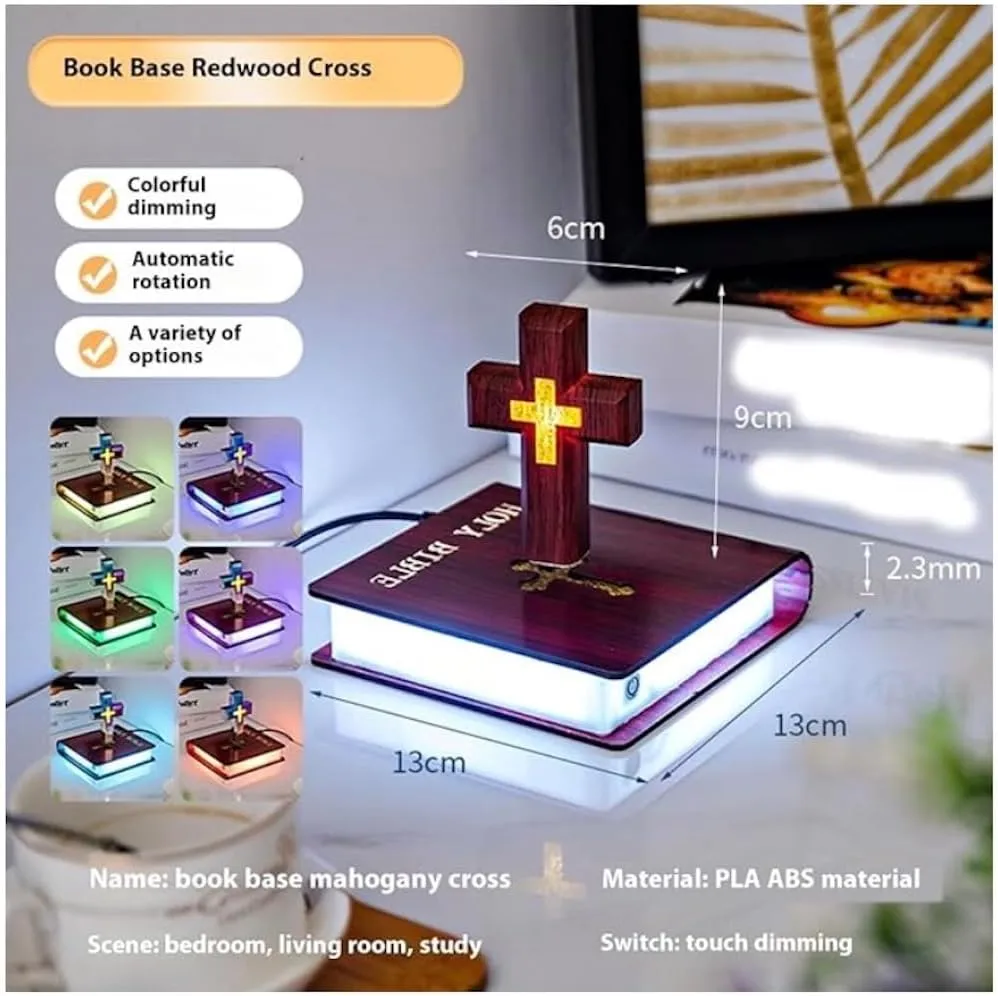 Holy Nightlight: Magnetic Levitating Cross Decor for Peaceful Spaces