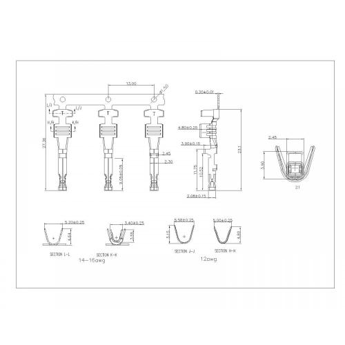 AT5701F-BX 5,70 mm tonhöjd för Crimp Terminal Connector