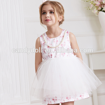 Sleeveless polyester kids girls formal evening dresses