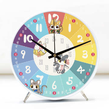8 Inch Learning Clock: Non-Ticking Teaching Clock for Kids - Perfect for Nursery Decor and Time Telling Gifts
