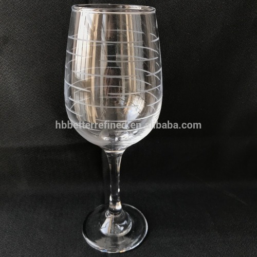 Geëtste glazen beker/wijnglas
