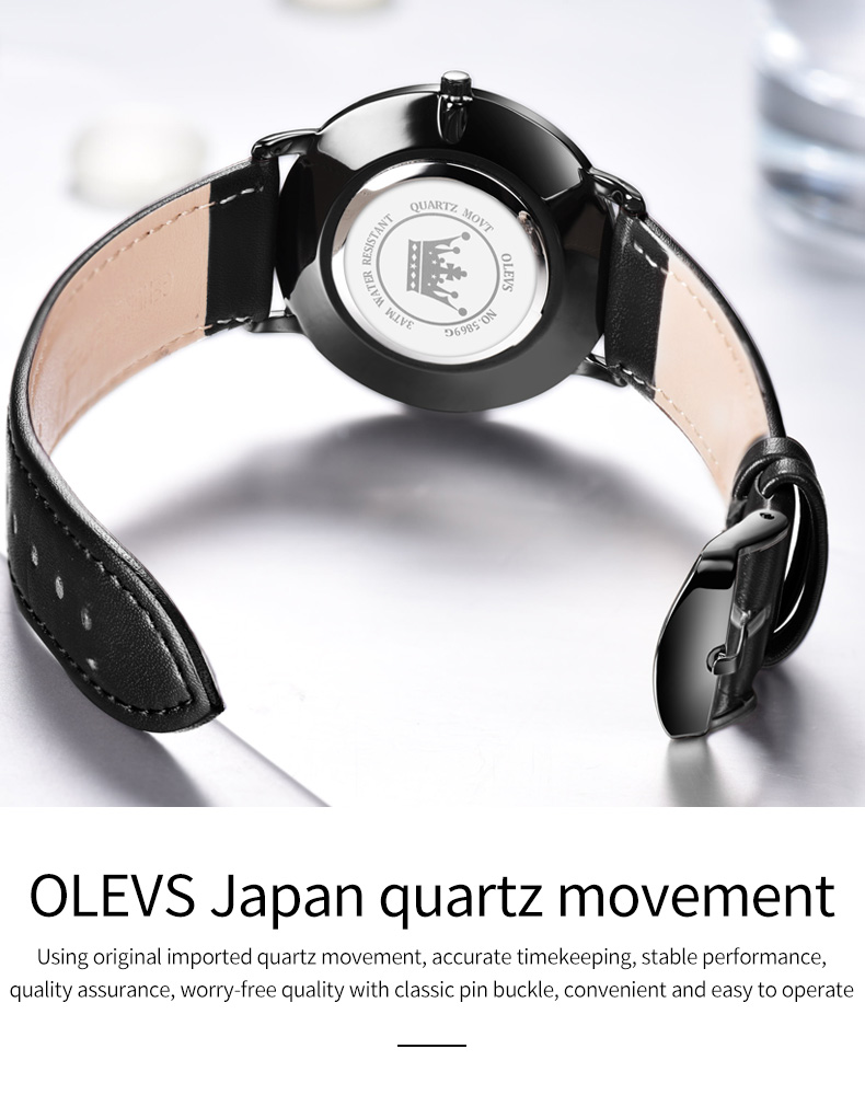 2021 Cheap OLEVS Men Quartz Luxury Minimalist Watches Week And Date Chronograph Sports Watch  Leather Strap Men's Watch For Men