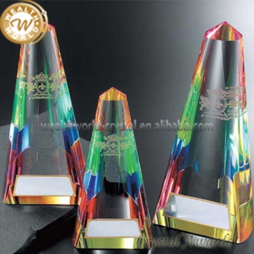 Durable promotional crystal showpieces glass trophy medal