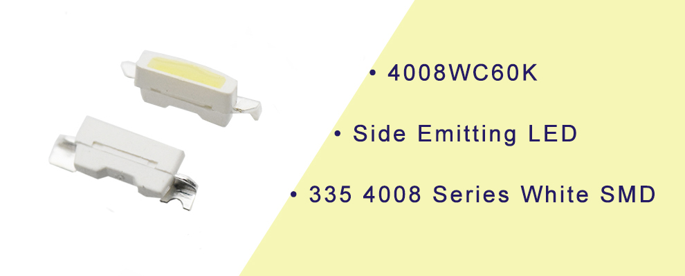 4008WC60K Side Emitting LED 335 4008 White SMD Side view standard white LED SMD