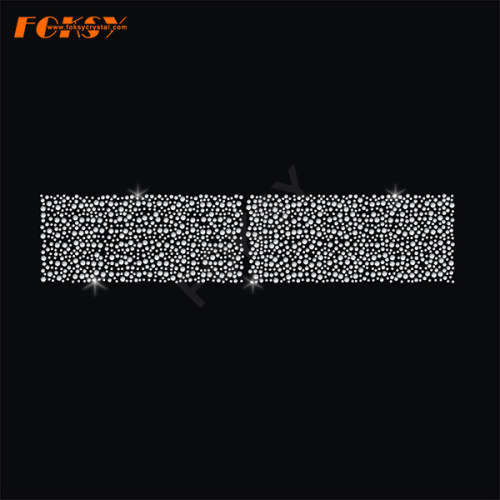 Raindrop Shaped Tailless Cheer Bow Heat Rhinestone Design