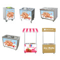 Thailand round/square pan roll fry ice cream machine