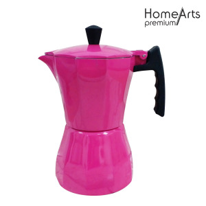 Rose Red Aluminium Stove Top Coffee Maker