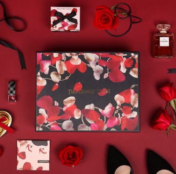 Custom rose pattern paper gift box