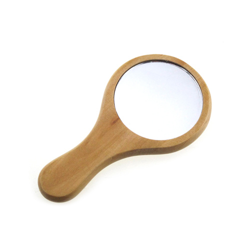 Portable Wood Makeup Mirror Handheld Mirror