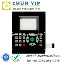 Custom flat button keypad membrane switch with aluminium plate