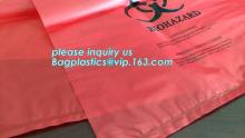 biodegradable biohazard eco bag, PE poly Biohazard Medical Waste Disposable Bag, Extra large capacity biohazard drawtape trash