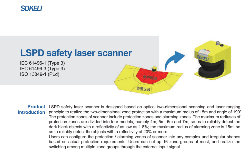 SDKELI safety laser scanner