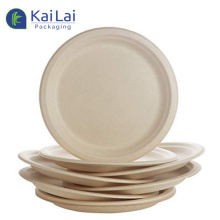 Wholesale Natural Sugarcane Bagasse Compostable Round Plates