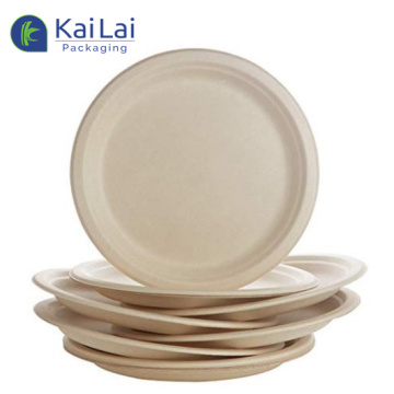 Wholesale Natural Sugarcane Bagasse Compostable Round Plates