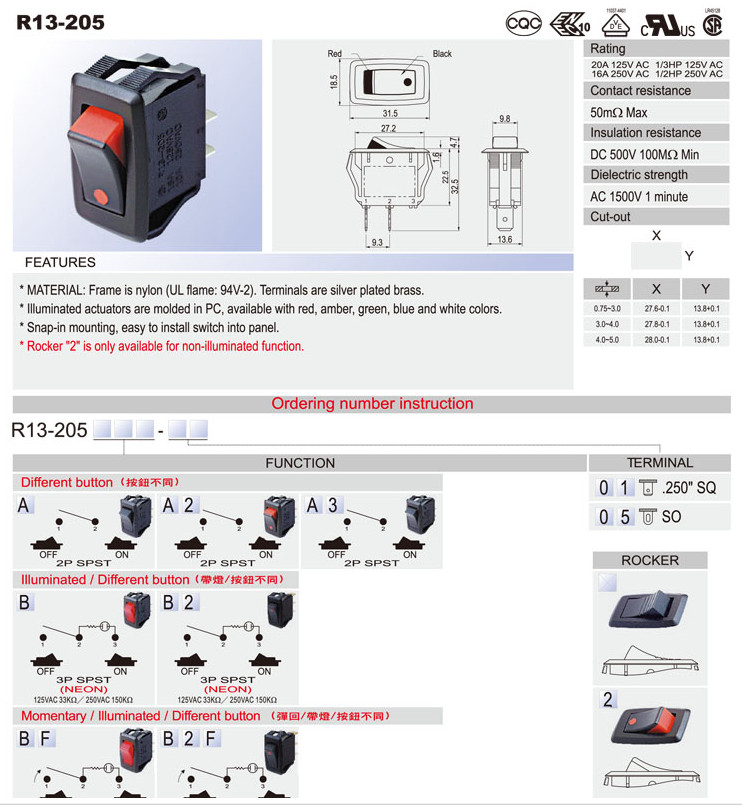 Marine Rocker Switches