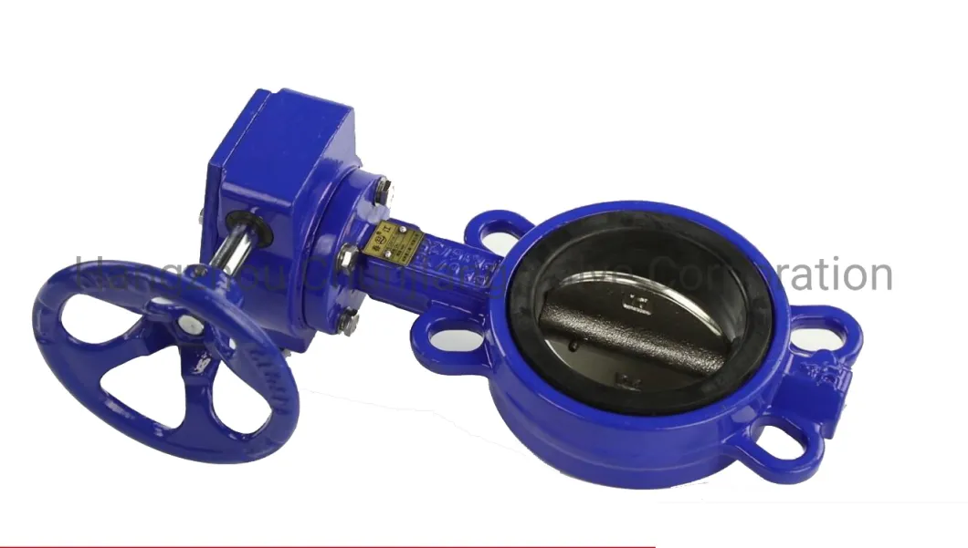 Hot Sale Industrial Ductile Iron Manual Wafer Butterfly Valve DN65