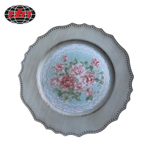 Rose Design Printing Plastic Charger Plate