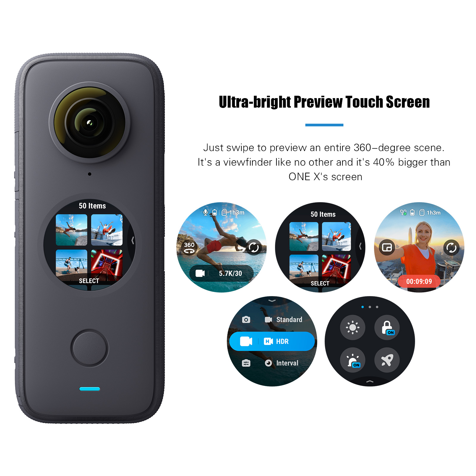 Insta360 ONE X2 Panoramic Video Action Camera LCD Touch Screen Waterproof Stabilization 360 Camera