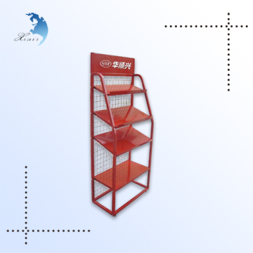 Red color 5-tier metal wire display racks