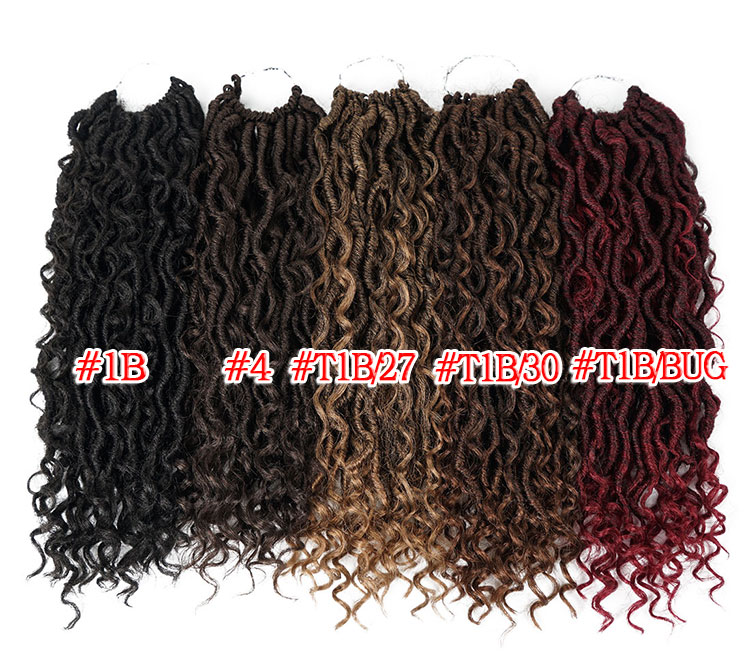 River Goddess Locs Crochet Hair Wavy With Curly Ends Pre-loop Synthetic Crochet Braids Twist Braiding Goddess Faux Locs Hair